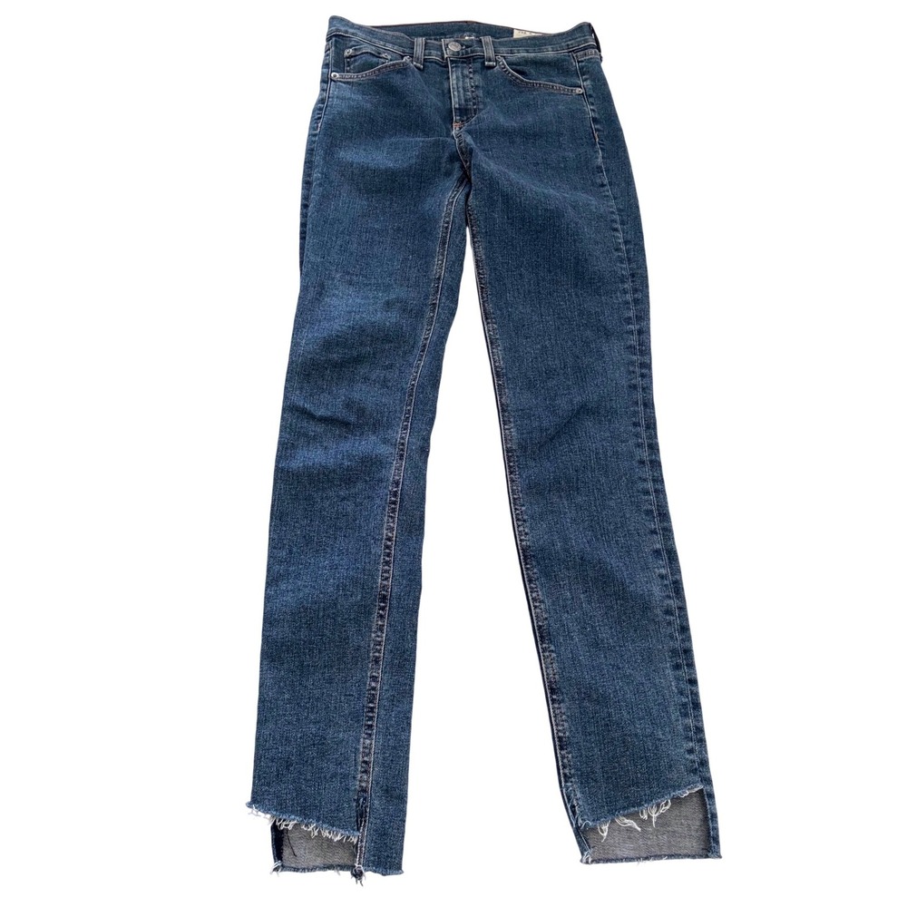 Rag & Bone High Rise Ankle Jeans Raw Step Hem Sz 26